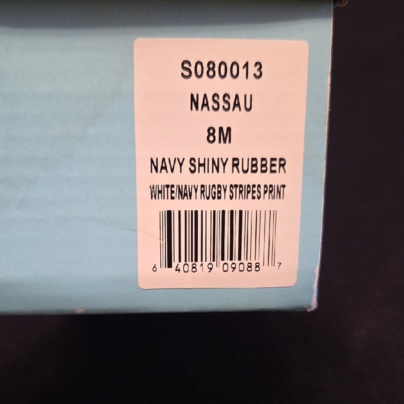 Kate Spade NWT in Box Blue and White Striped Flip Flops...size 8m - Picture 5 of 6